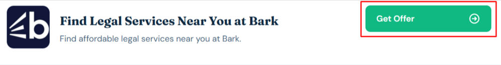 A Bark offer with "Get Offer" in a red box