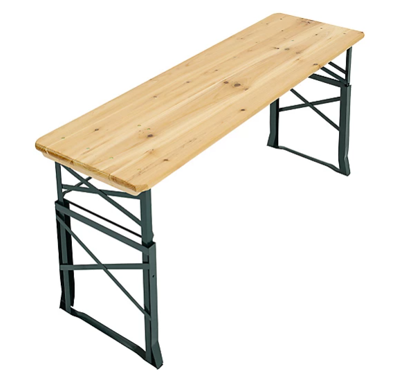Budget garden ideas: Wooden Outdoor Garden Table in the coloursnatural and green