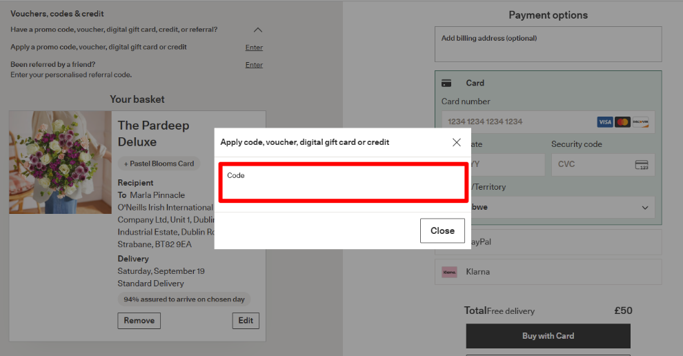 Paste your code to be able to get your discount
