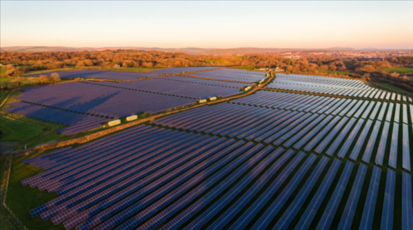 Ecotricity's sun and wind park that generates sustainable green energy