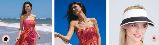 two women offering clothing options for the summer collection