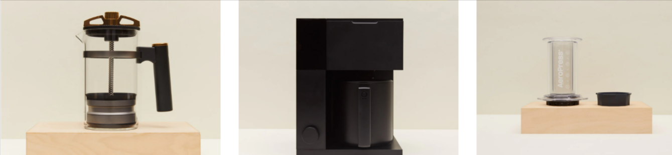 the Assembly Coffee coffee frother, coffee machine, and another coffee item