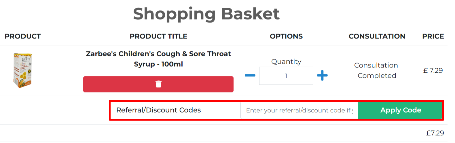 Simply Meds discount code box for customers at Simply Meds’s website