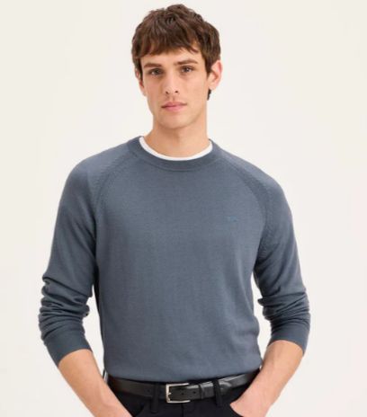 A Dockers regular fit folkstone grey blue crewneck sweater