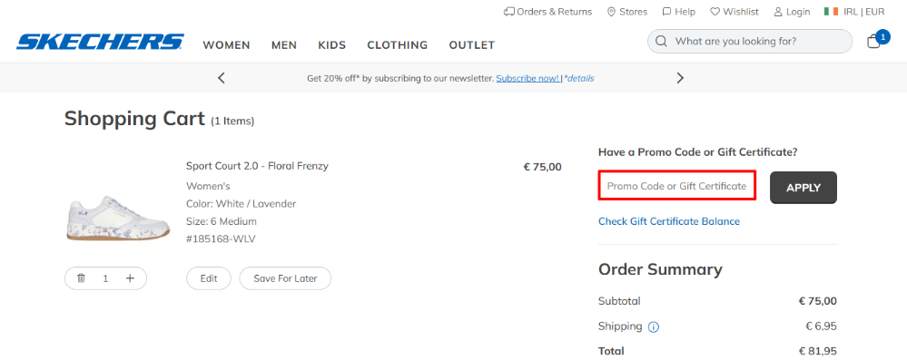 Do you have a Skechers promo code to use on your order?