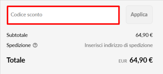 carrello del sito ufficiale Freddy dove poter inserire un codice sconto Freddy