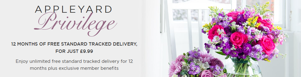 The Appleyard Flowers privilege information page.