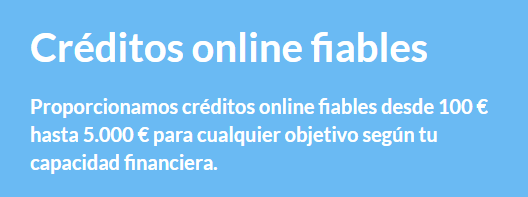 imagen de la web de finteres de créditos fiables sobre fondo azúl