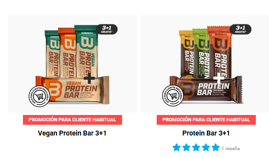 barritas de proteinas de la marca sobre fondo blanco