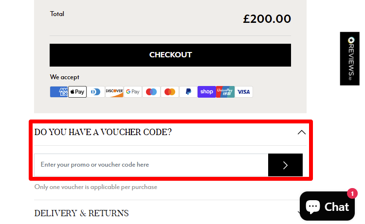 Redeem your voucher by placing it in the red box