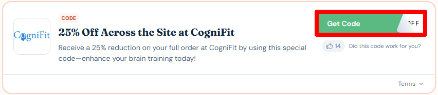 Get your code by clicking in the box