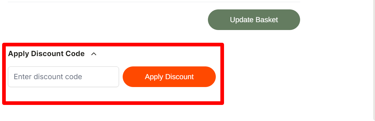 highlighted red box where customers can enter their Peter Tyson discount code