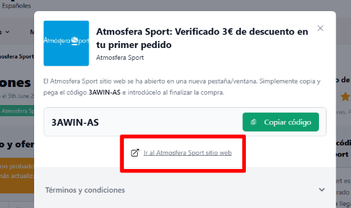 enlace para ir a la web de atmosfera sport y obtener un descuento