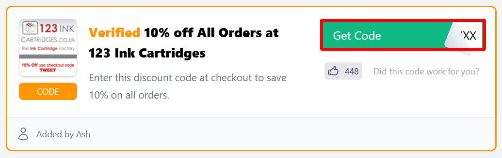 The Love Discount Vouchers page showing discount codes to use on your purchase
