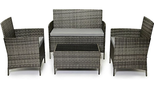 Budget garden ideas: EVRE Grey Madrid Rattan Garden Furniture Set