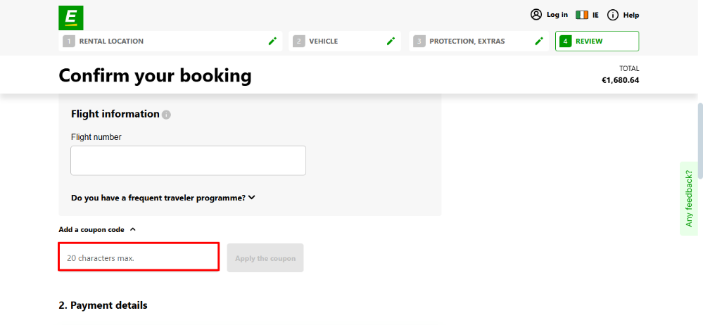 Europcarbooking review where you apply your Europcar discount code