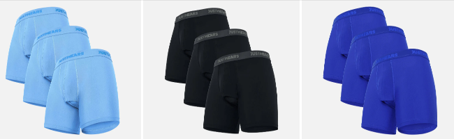 JustWears three sets of multipack active and leisure underwear