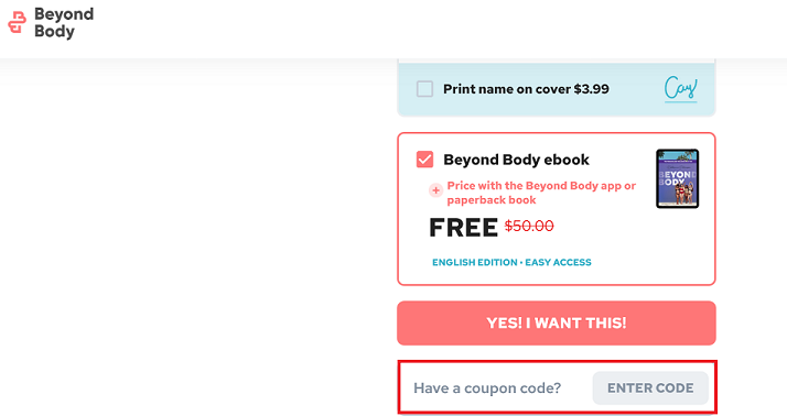image showing the voucher code box