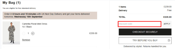 A box where you can add your Jigsaw promo code to redeem it