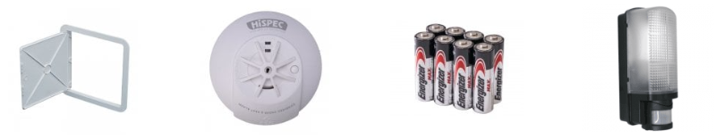 Beatson's Direct site lighting used for different locations and batteries
