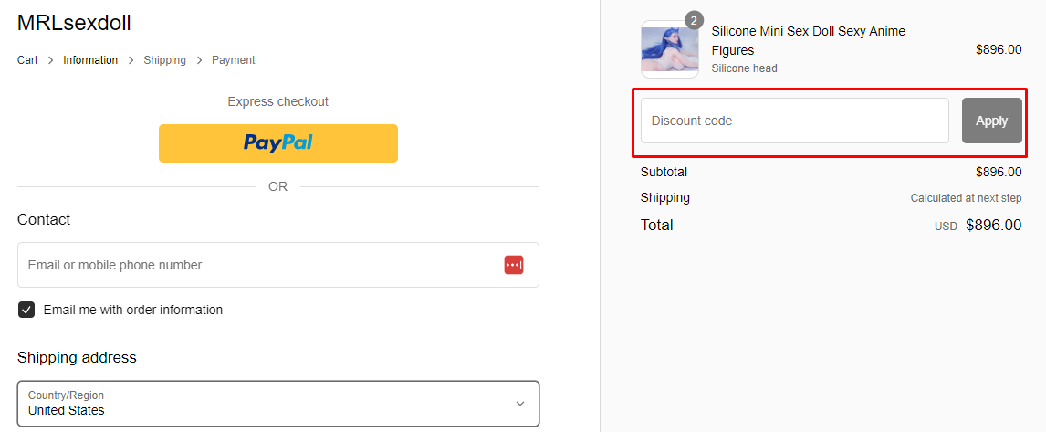 How do I use my MRLsexdoll discount code?