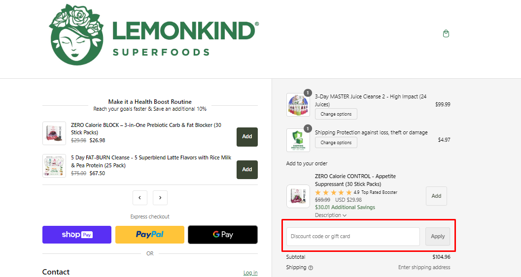 How do I use my Lemonkind discount code?