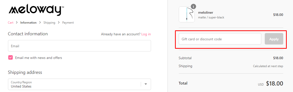 How do I use my Meloway discount code?