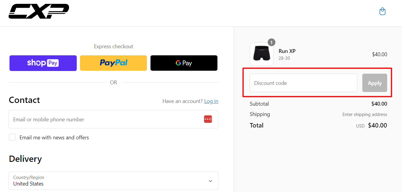 How do I use my CXP Official discount code?