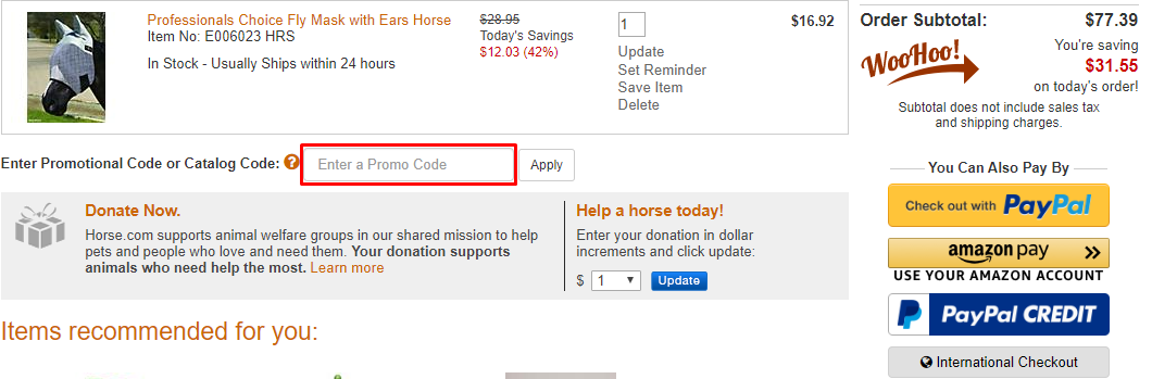 How do I use my Horse.com discount code?