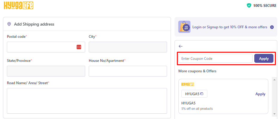 How do I use my HyugaLife coupon code?