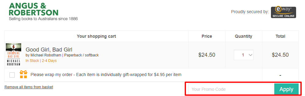How do I use my Angus & Robertson discount code?