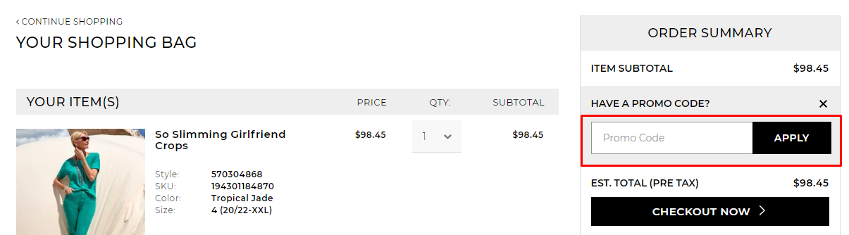 How do I use my Chico's promo code?