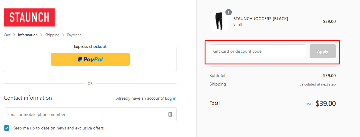 How do I use my Staunch Nation discount code?