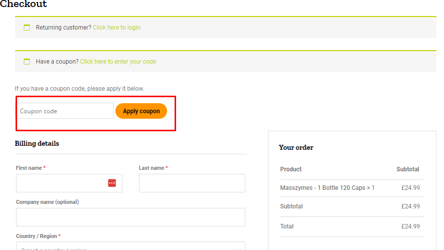 How do I use my Bioptimizers coupon code?