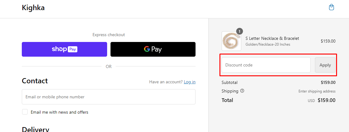 How do I use my kighka discount code?