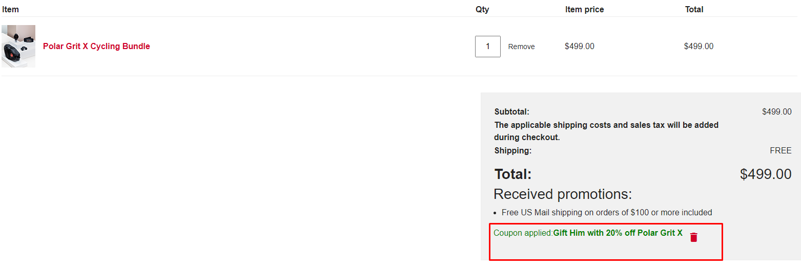How do I use my Polar coupon code?