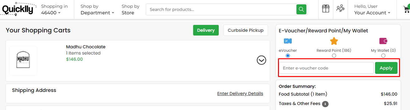 How do I use my Quicklly voucher code?