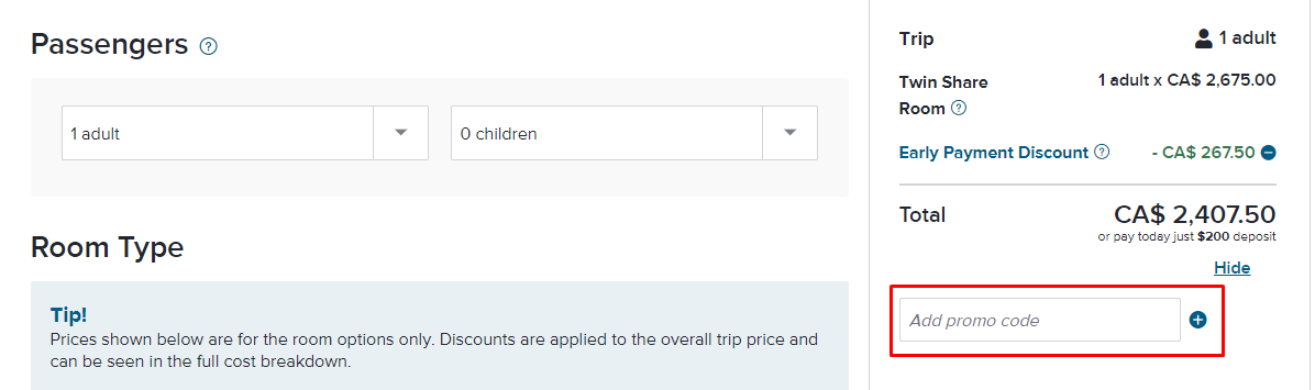 How do I use my Trafalgar Tours promo code?