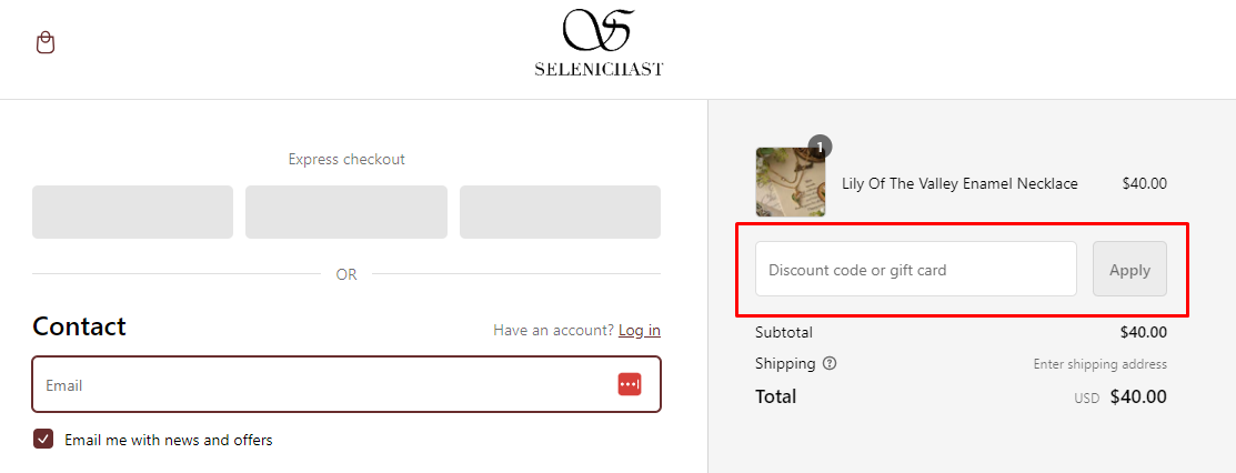 How do I use my Selenichast discount code?