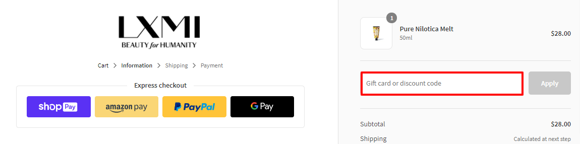 LXMI Discount Code