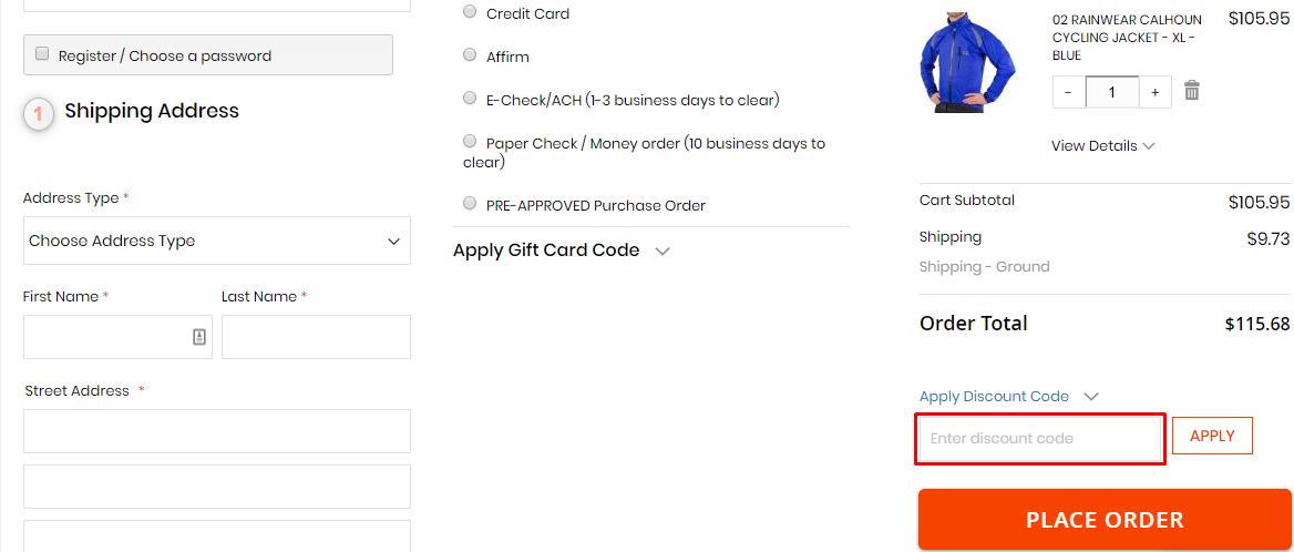 How do I use my BikeMania.Biz coupon code?