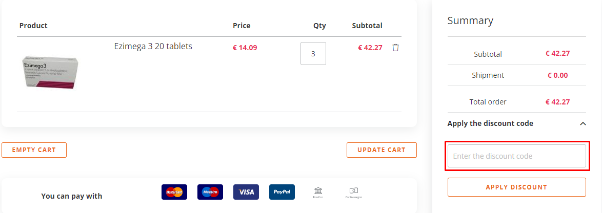 How do I use my Farmacia Soccavo discount code?