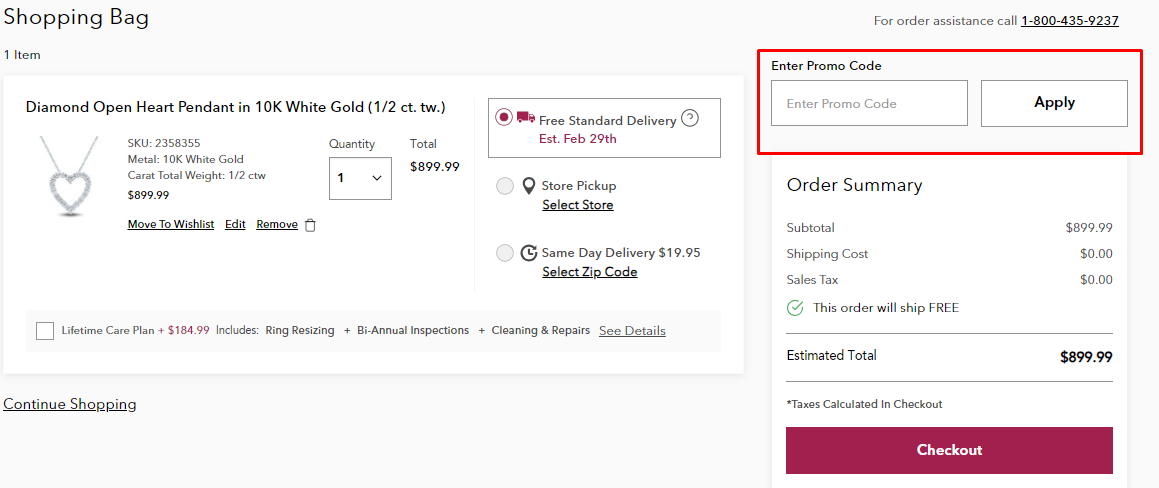 How do I use my Helzberg promo code?
