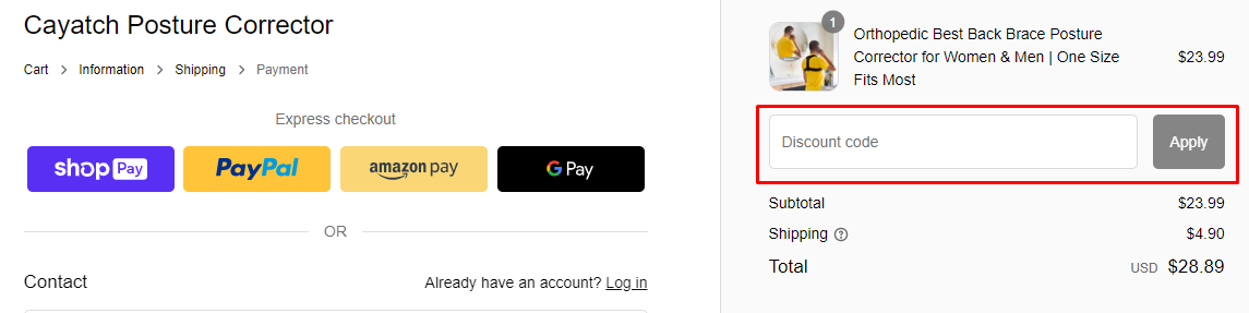 How do I use my Cayatch discount code?