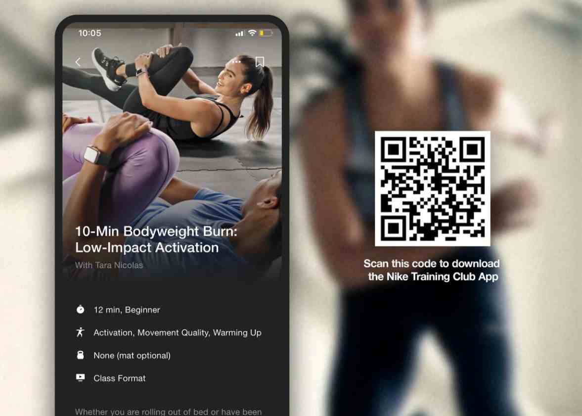 Nike Training Club uygulamasının nasıl kullanılacağını anlatan ekran görüntüsü