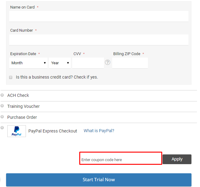 How do I use my QuickStart coupon code?