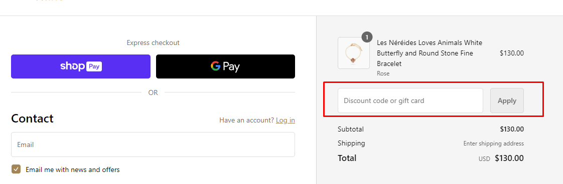 How do I use my Les Nereides discount code?