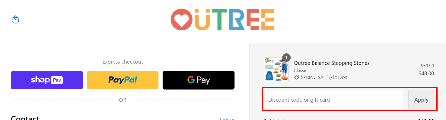 How do I use my Outree discount code?