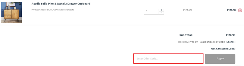 image showing the voucher code box