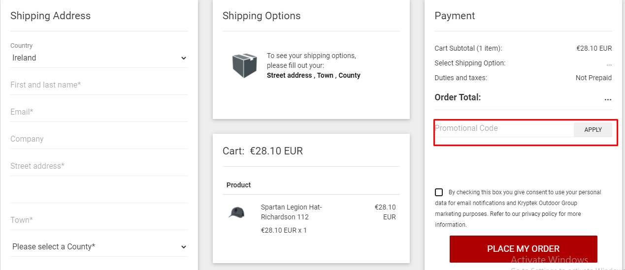 How do I use my Kryptek promotional code?